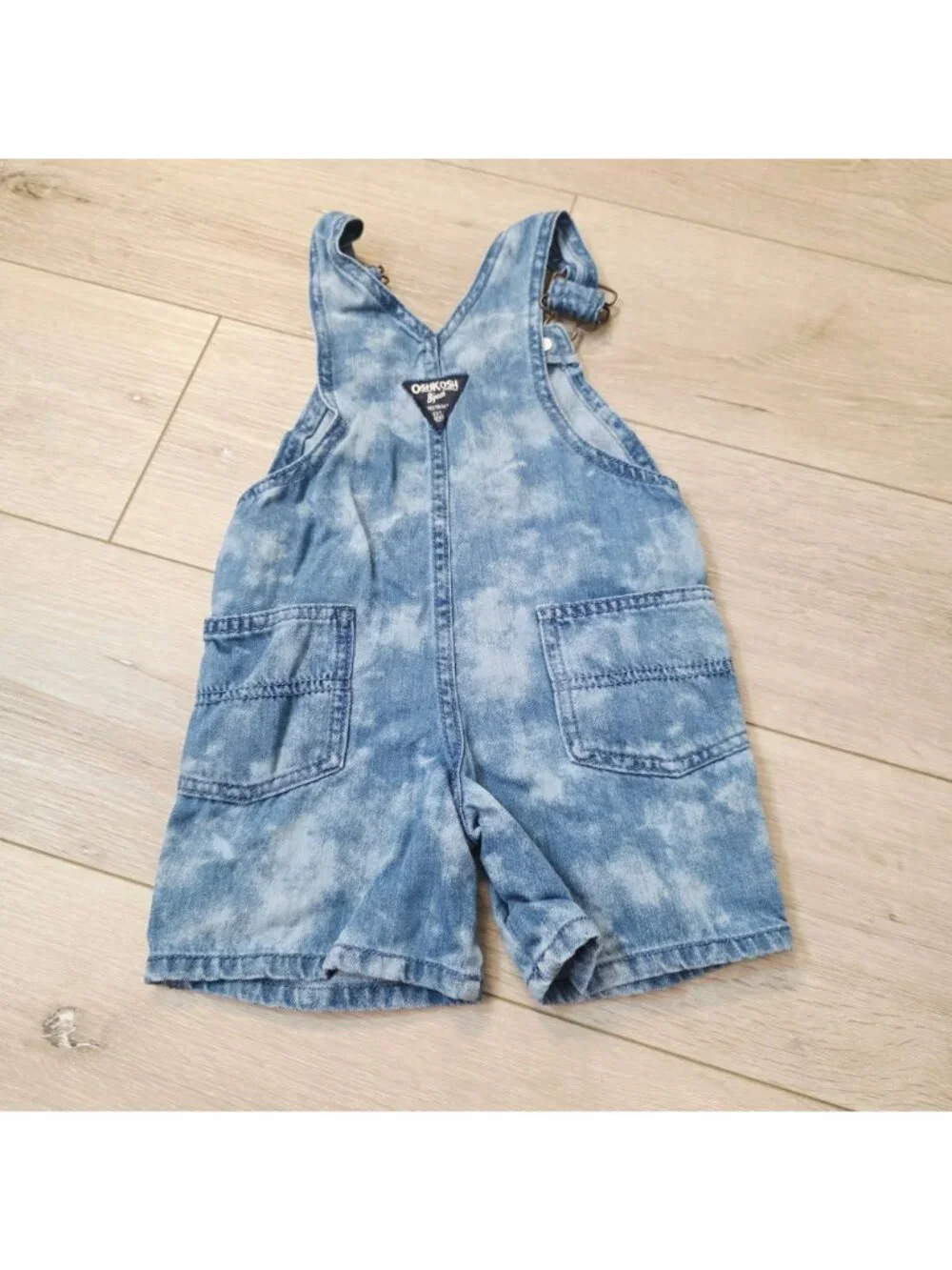 Osh Kosh B'Gosh Overalls Dungarees Shorts 2T American Flag Tie Dye Jeans Denim